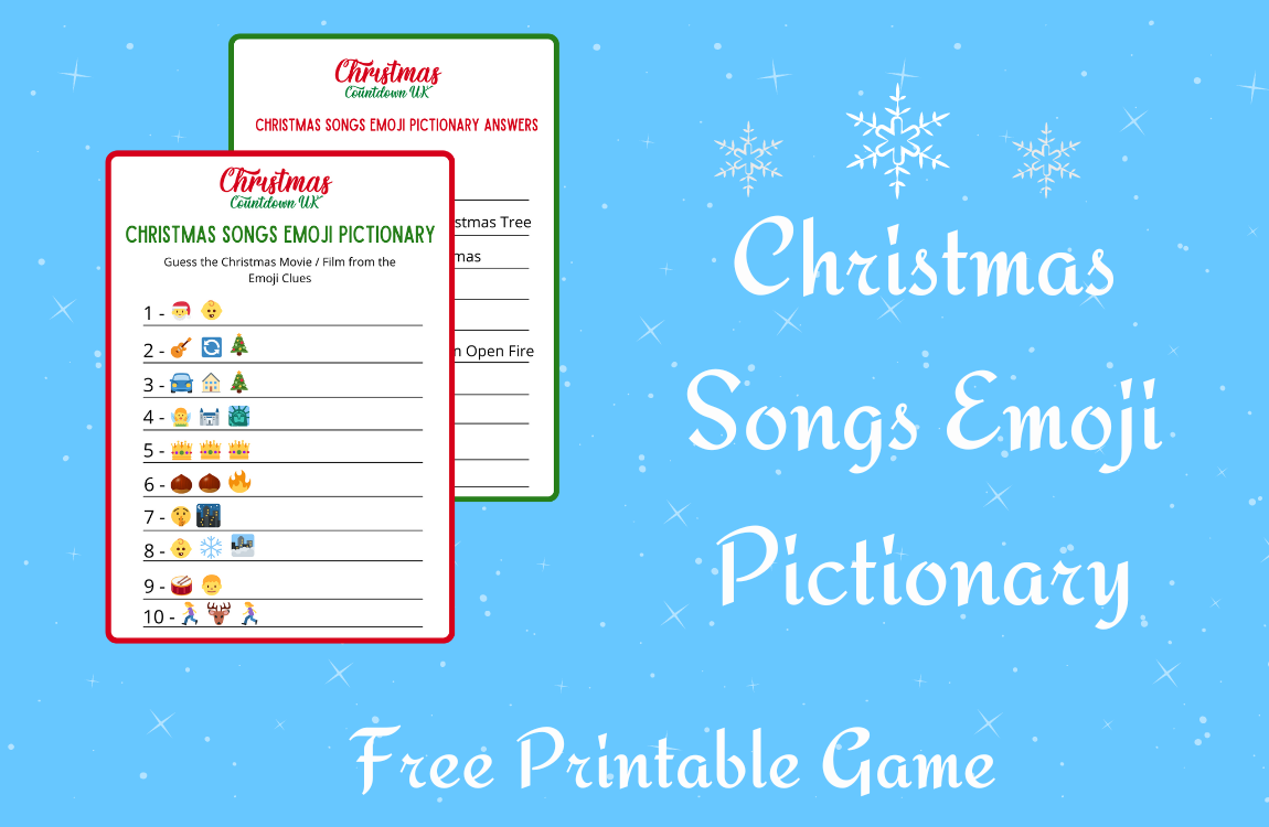 Christmas Songs Emoji Pictonary Game Free Printable 2025