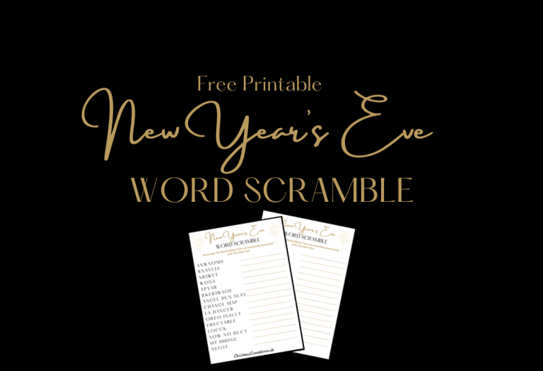 Free New Years Word Scramble