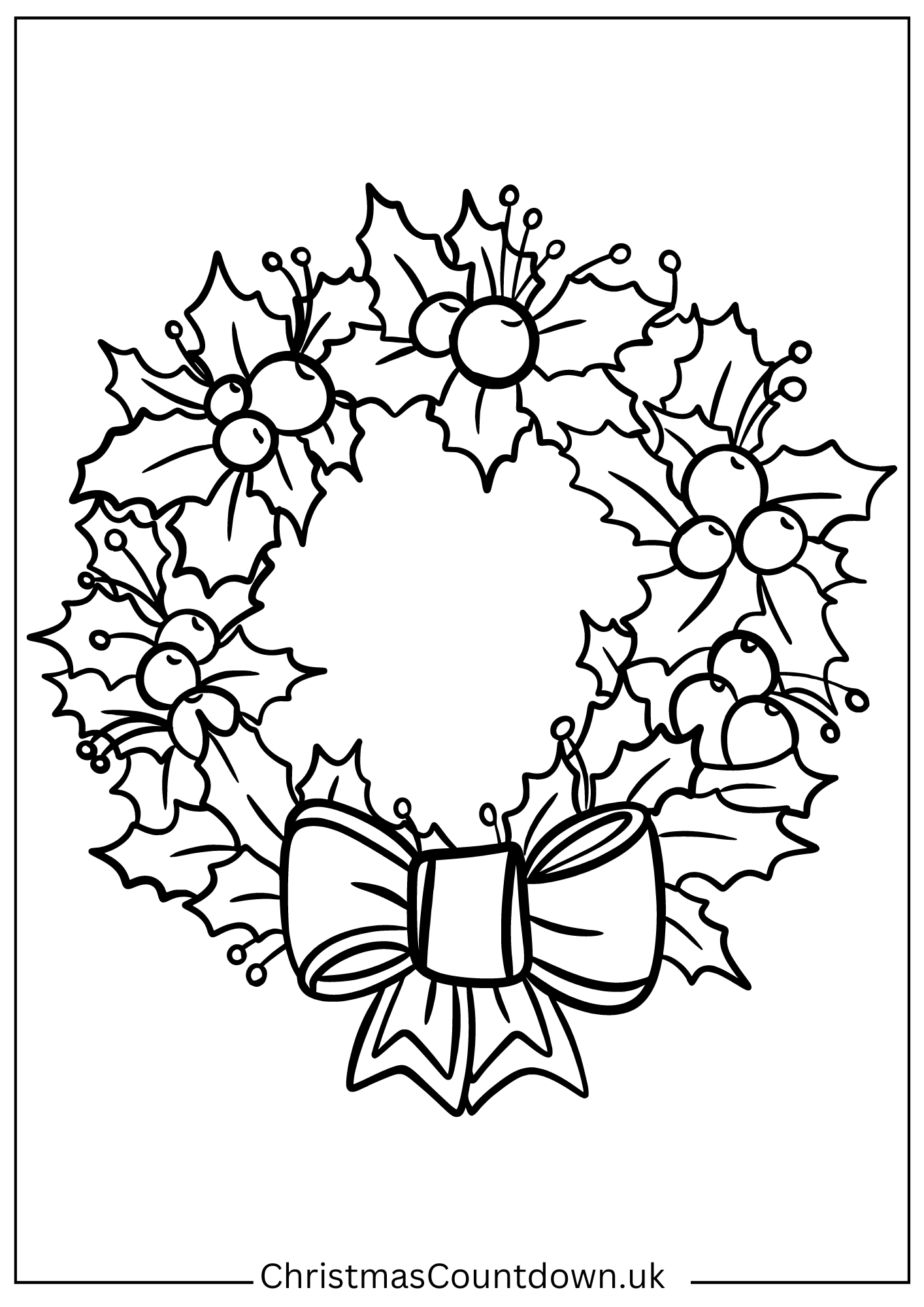 holly-wreath-colouring-page holly wreath colouring page