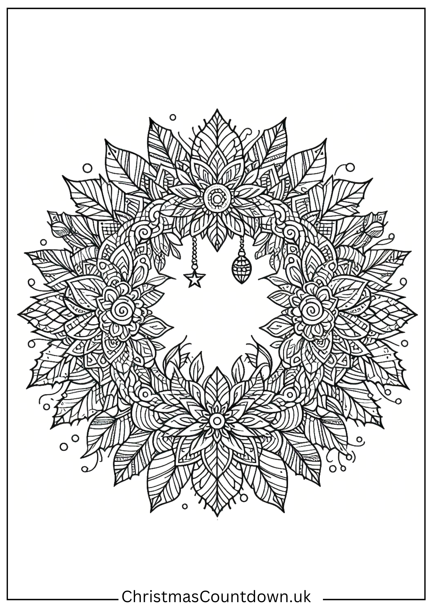 mandala-christmas-wreath-colouring-page mandala christmas wreath colouring page