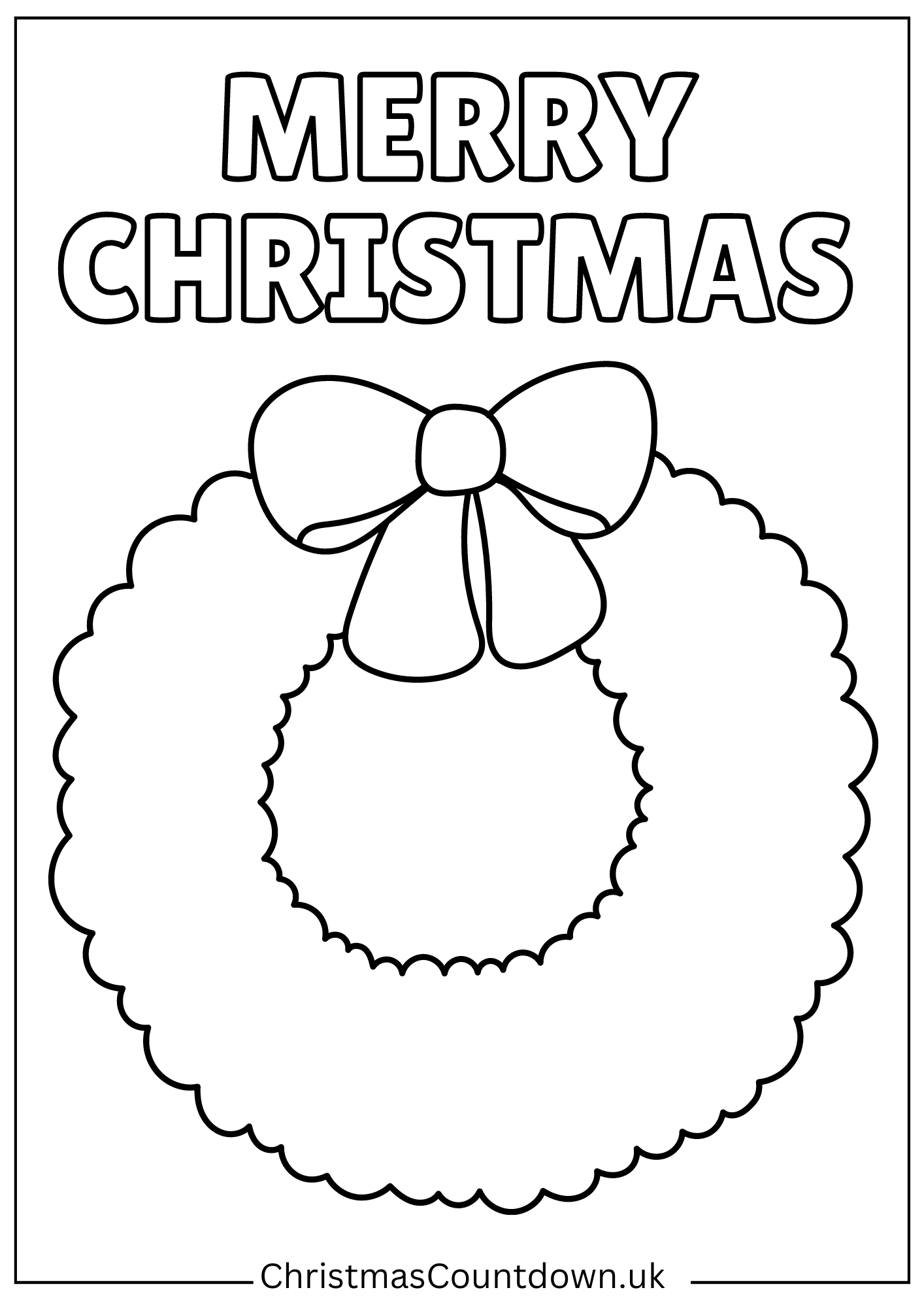 plain-wreath-colouring-page plain wreath colouring page