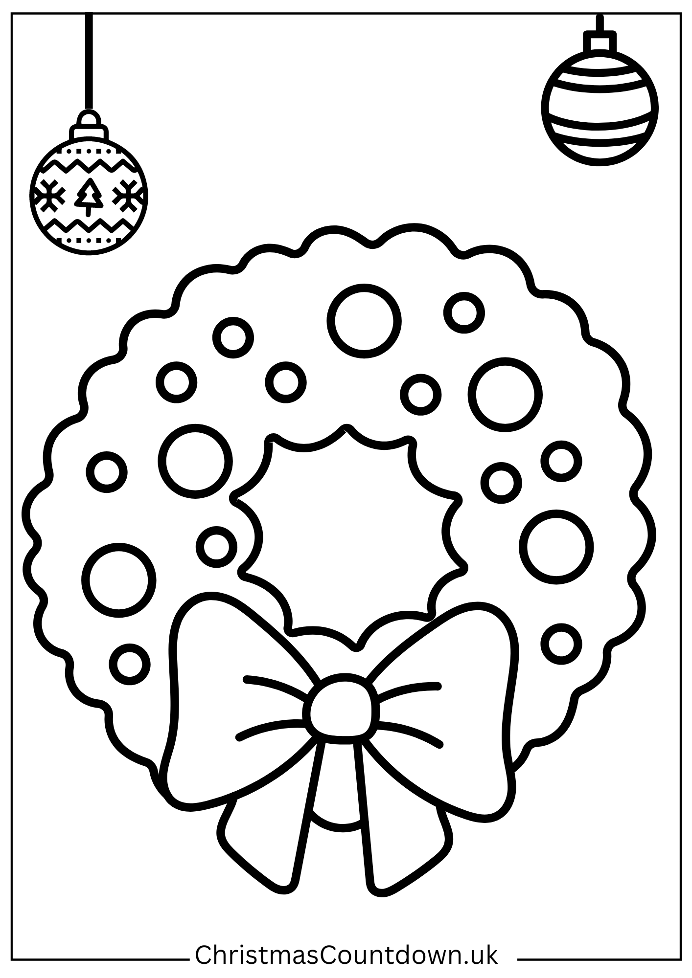 simple-circles-wreath-colouring-page Simple Circle Wreath Colouring Sheet
