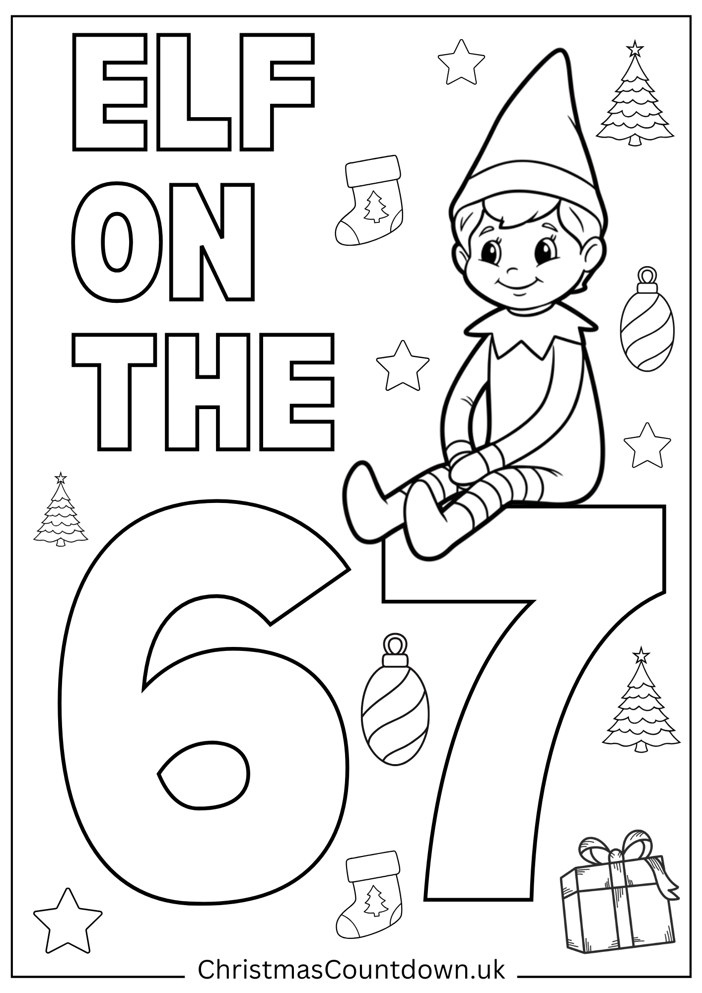 Elf on the 67 colouring