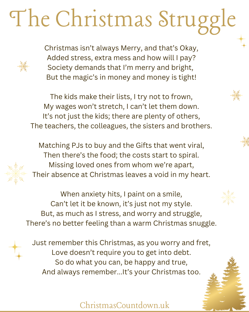 The Christmas Struggle Poem by Claire M Roach